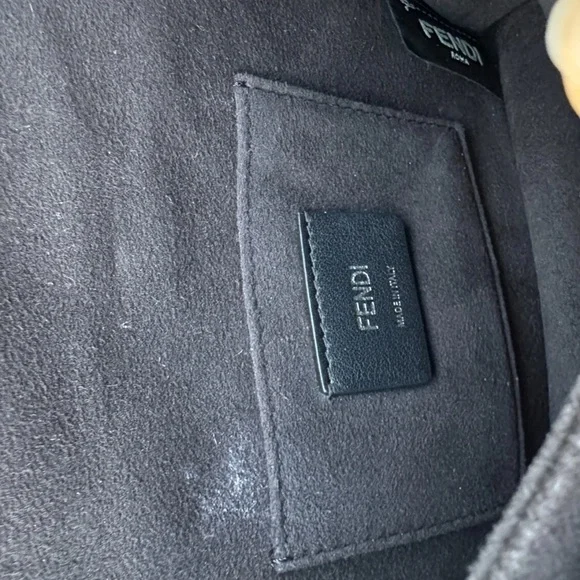 Pre owned Fendi small Black Studded Logo Kan I Leather Crossbody Bag Multi Color - Picture 8 of 8